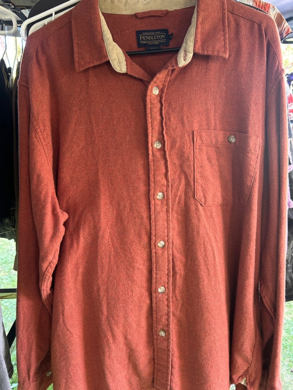 Pendleton Rust-Red Wool Button Front Shirt